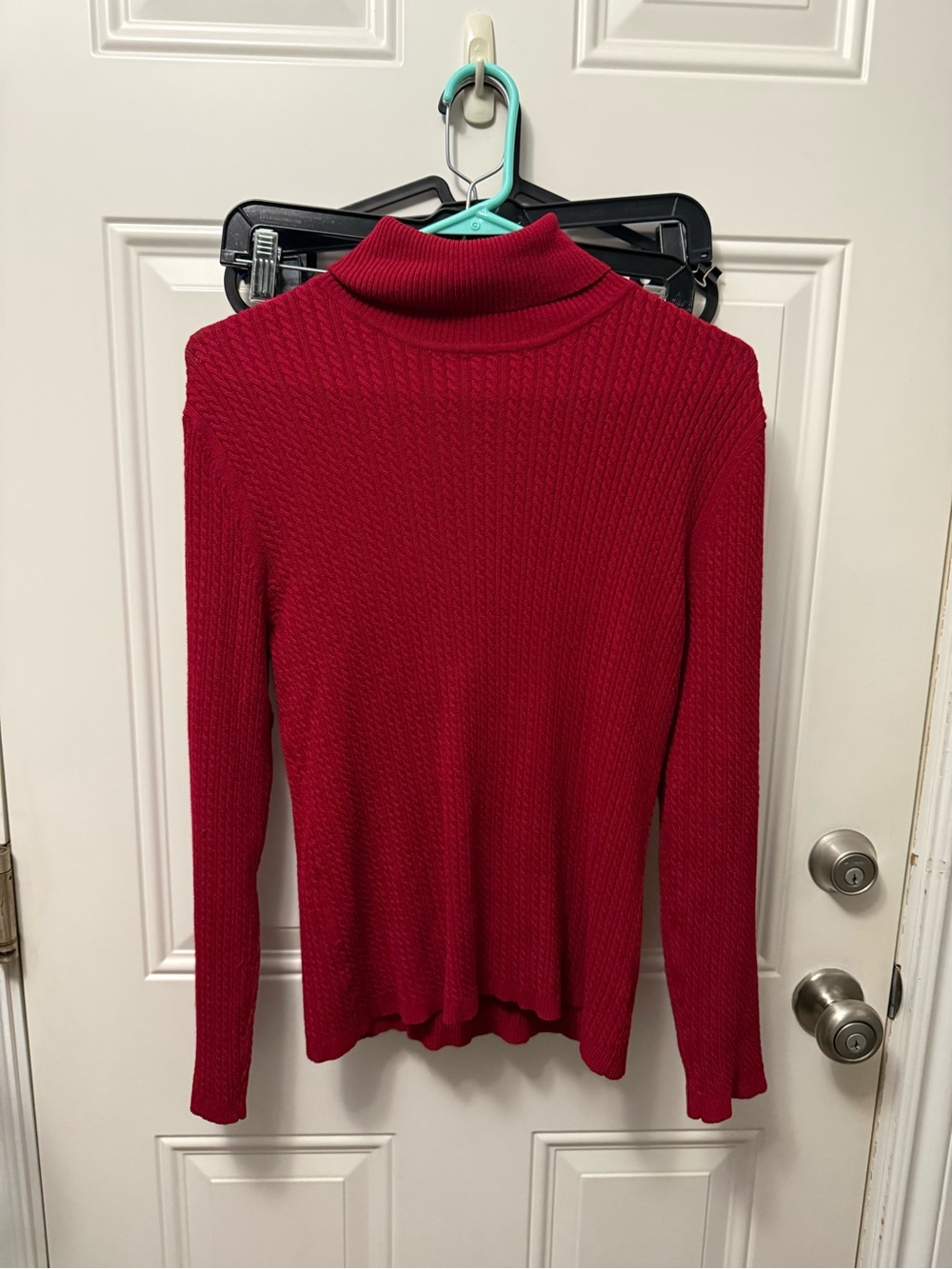 Charter Club Red Cable-Knit Turtleneck Sweater